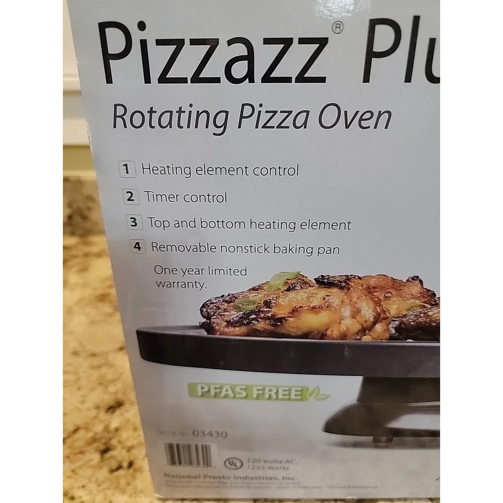 Presto 03430 Pizzazz Plus Rotating Pizza Oven, Bake 7-12